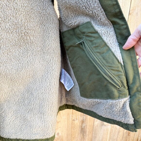 Carhartt Sandstone Washed Duck Sherpa Lined Vest Size Medium Green - Picture 12 of 17